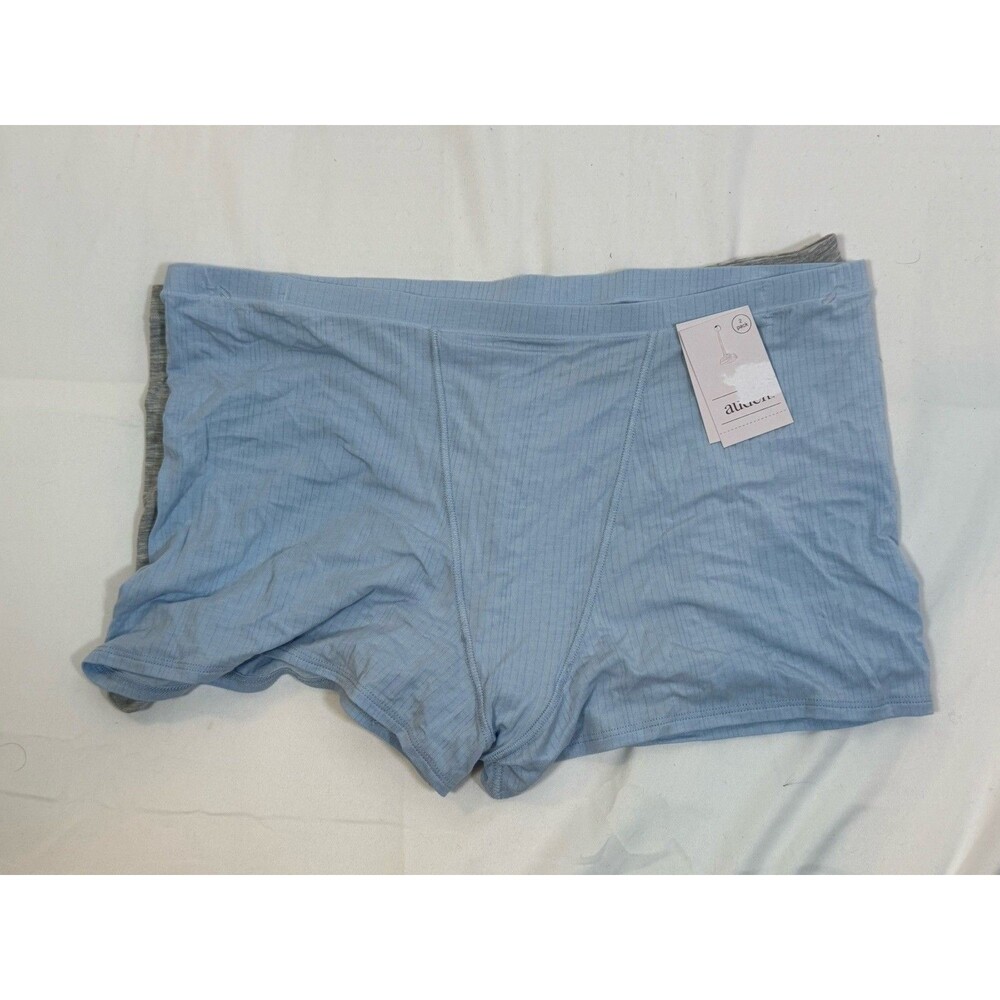 Auden Women's Modal Blend Boy Shorts Underwear Gray/Blue Size X-Large